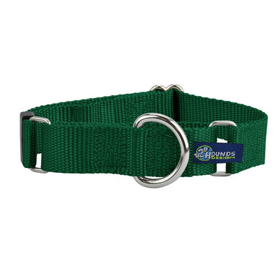 5/8″ and 1″ Kelly Green Nylon Martingale Dog Collar Martingale Dog Collar 2 Hounds Design