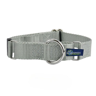 5/8″ and 1″ Silver Nylon Martingale Dog Collar Martingale Dog Collar 2 Hounds Design