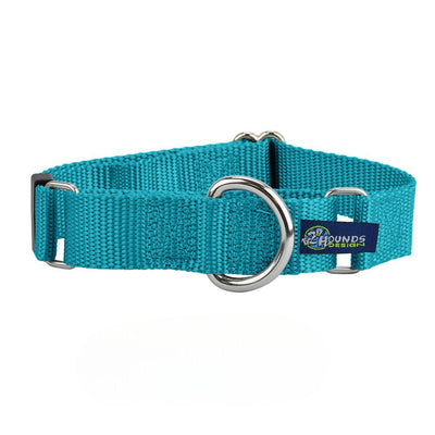 5/8″ and 1″ Teal Nylon Martingale Dog Collar Martingale Dog Collar 2 Hounds Design