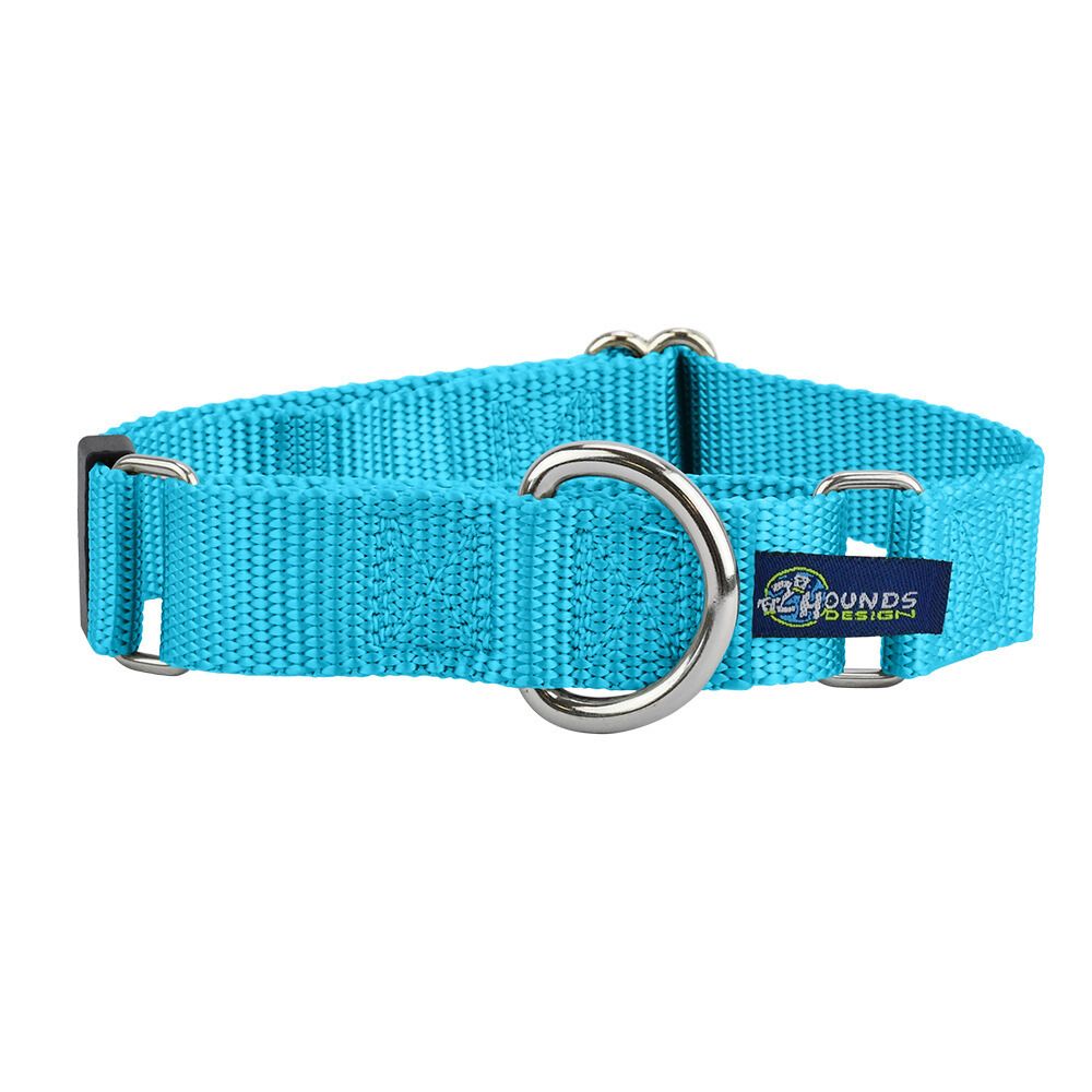5/8″ and 1″ Turquoise Nylon Martingale Dog Collar Martingale Dog Collar 2 Hounds Design