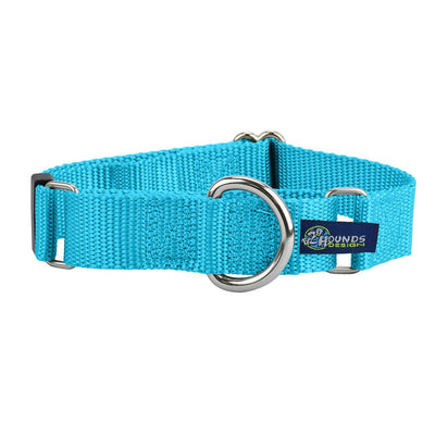 5/8″ and 1″ Turquoise Nylon Martingale Dog Collar Martingale Dog Collar 2 Hounds Design