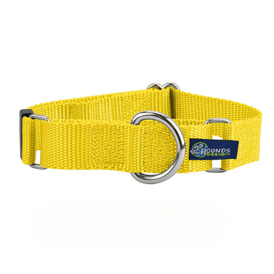 5/8″ and 1″ Yellow Nylon Martingale Dog Collar Martingale Dog Collar 2 Hounds Design