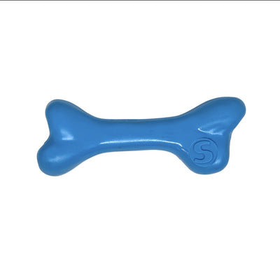 PUP-X Rubber Bone Dog Toy - Durable, Floats, Chew Toy for Large Dogs | USA PUP-X Chew Bone - Medium Blue Rubber Dog Toys SodaPup/True Dogs, LLC