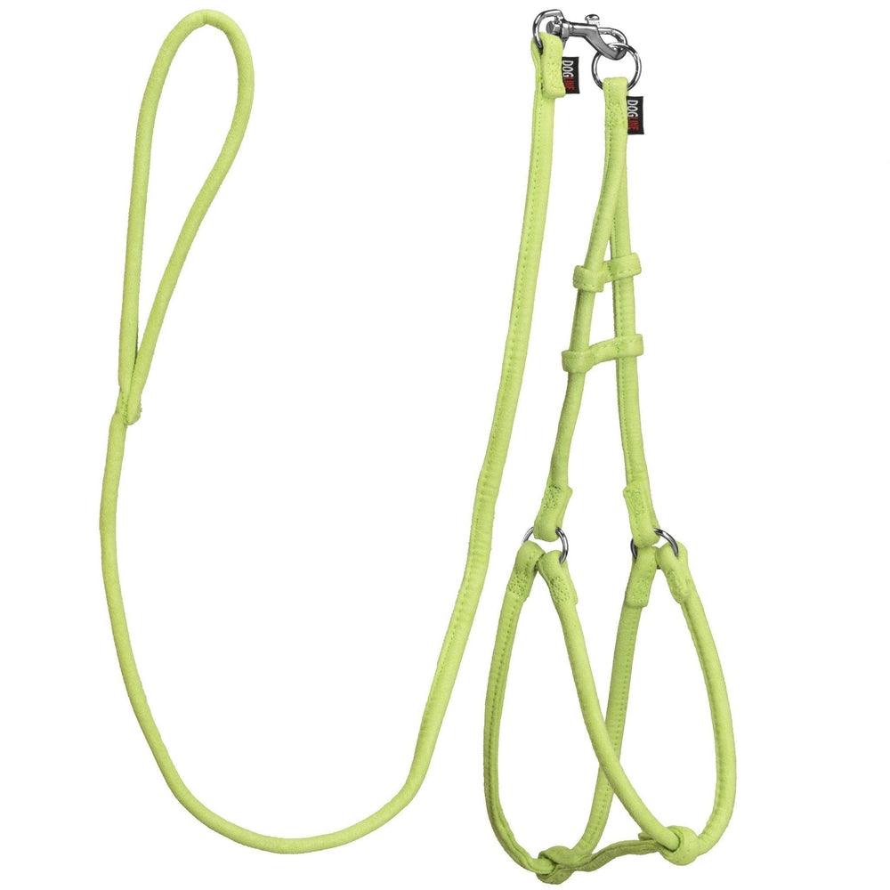 Comfort Microfiber Round Step-In Dog Harness + Dog Lead Lime Green 1 Dog Harnesses Dogline