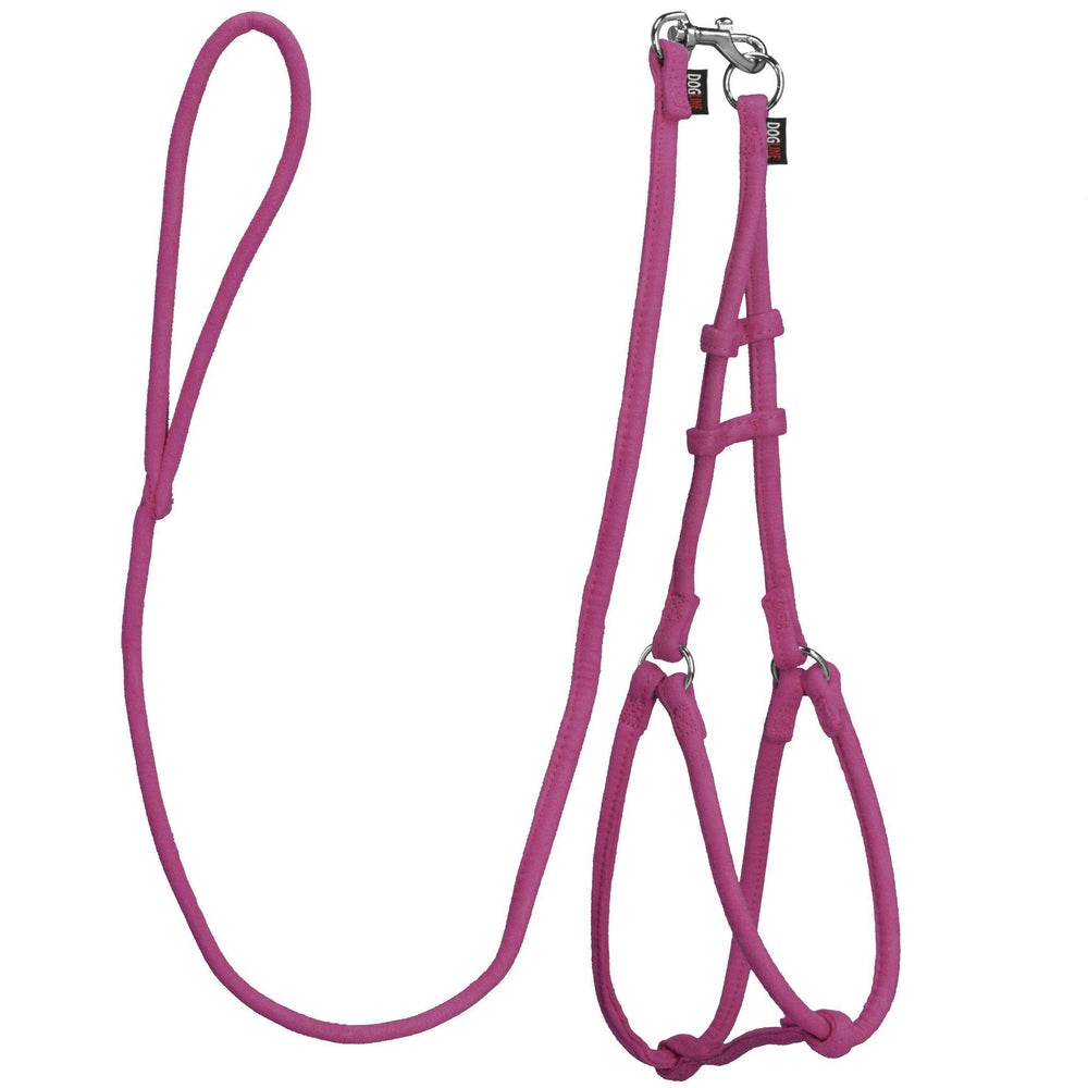 Comfort Microfiber Round Step-In Dog Harness + Dog Lead Pink 1 Dog Harnesses Dogline