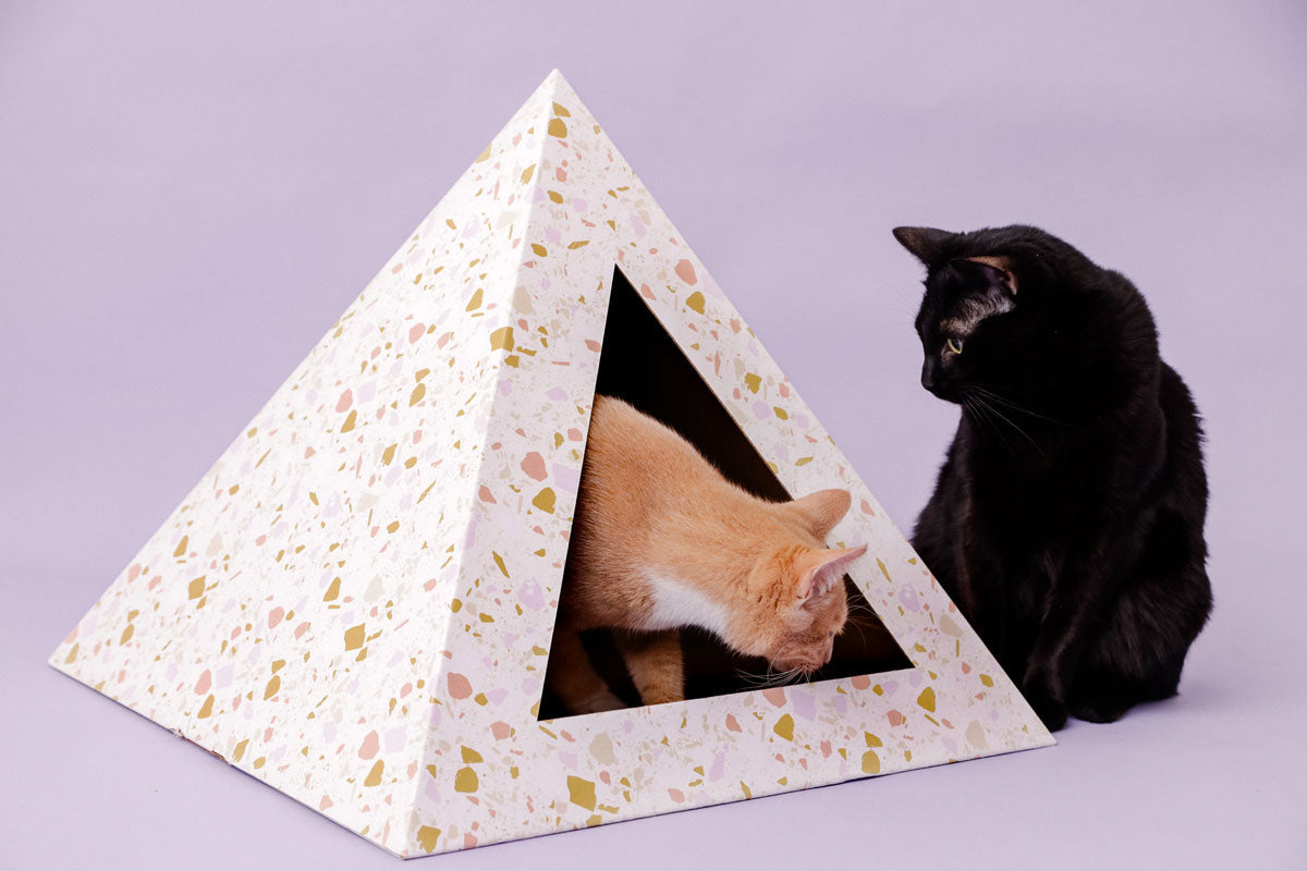 'Terrazzo' Cardboard Cat Pyramid KittyKardboard