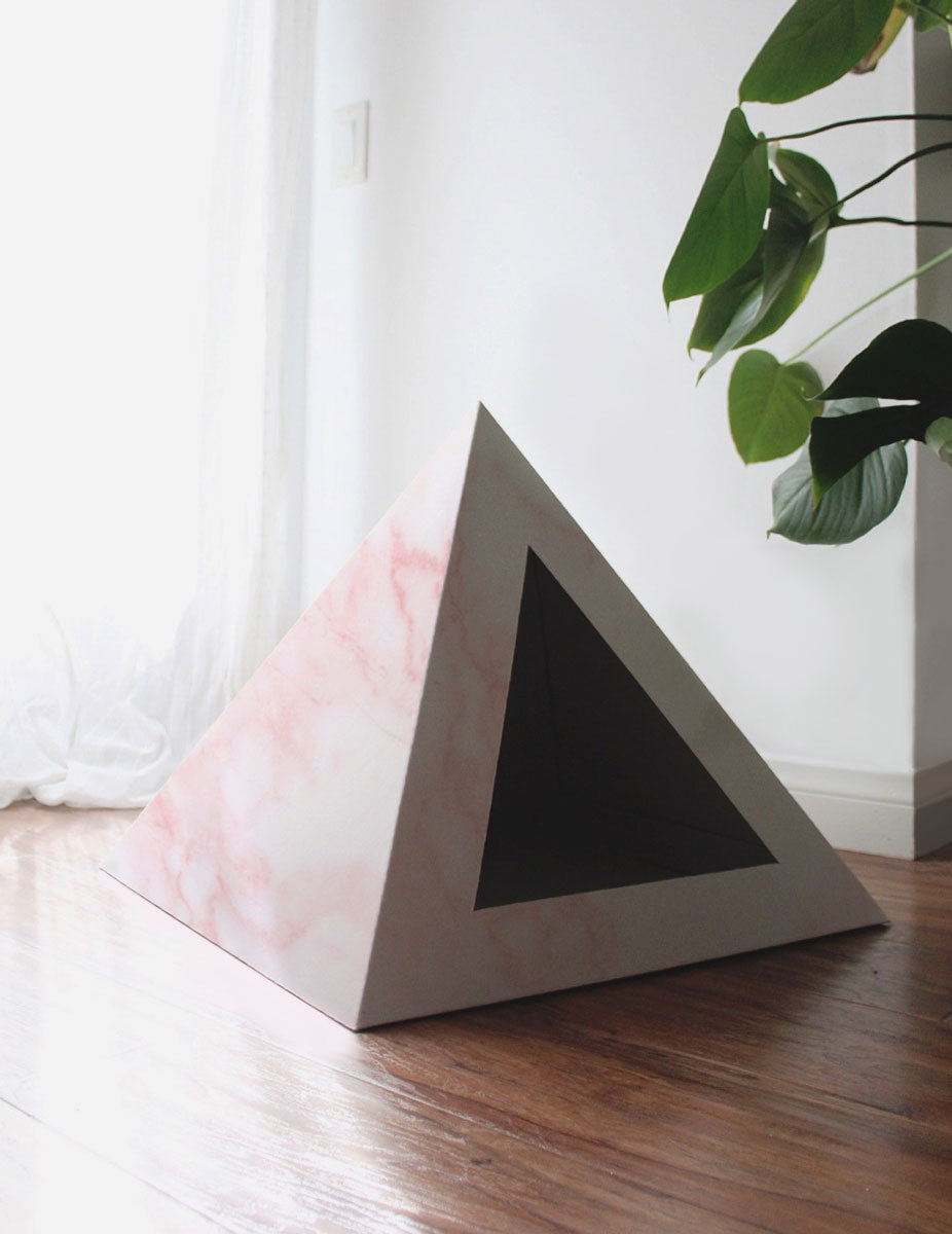 'Rose Quartz' Cardboard Cat Pyramid KittyKardboard