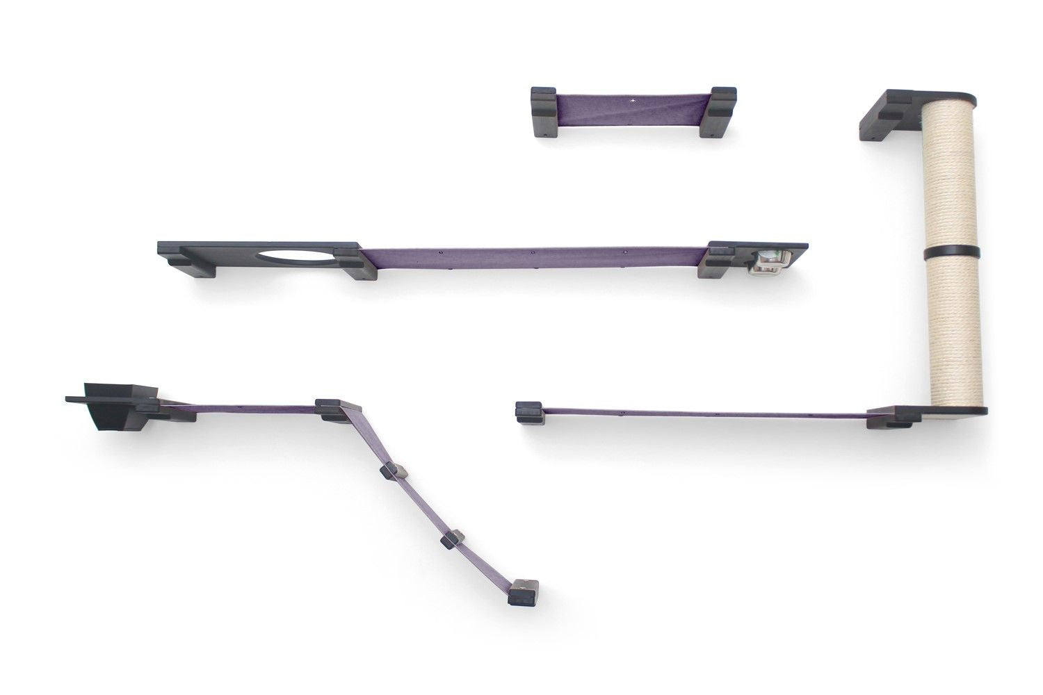 The Bunker - Multi Level Cat Tree with Perch Onyx Bamboo Charcoal Gray Canvas Planter Cat Condo Catastrophic Creations