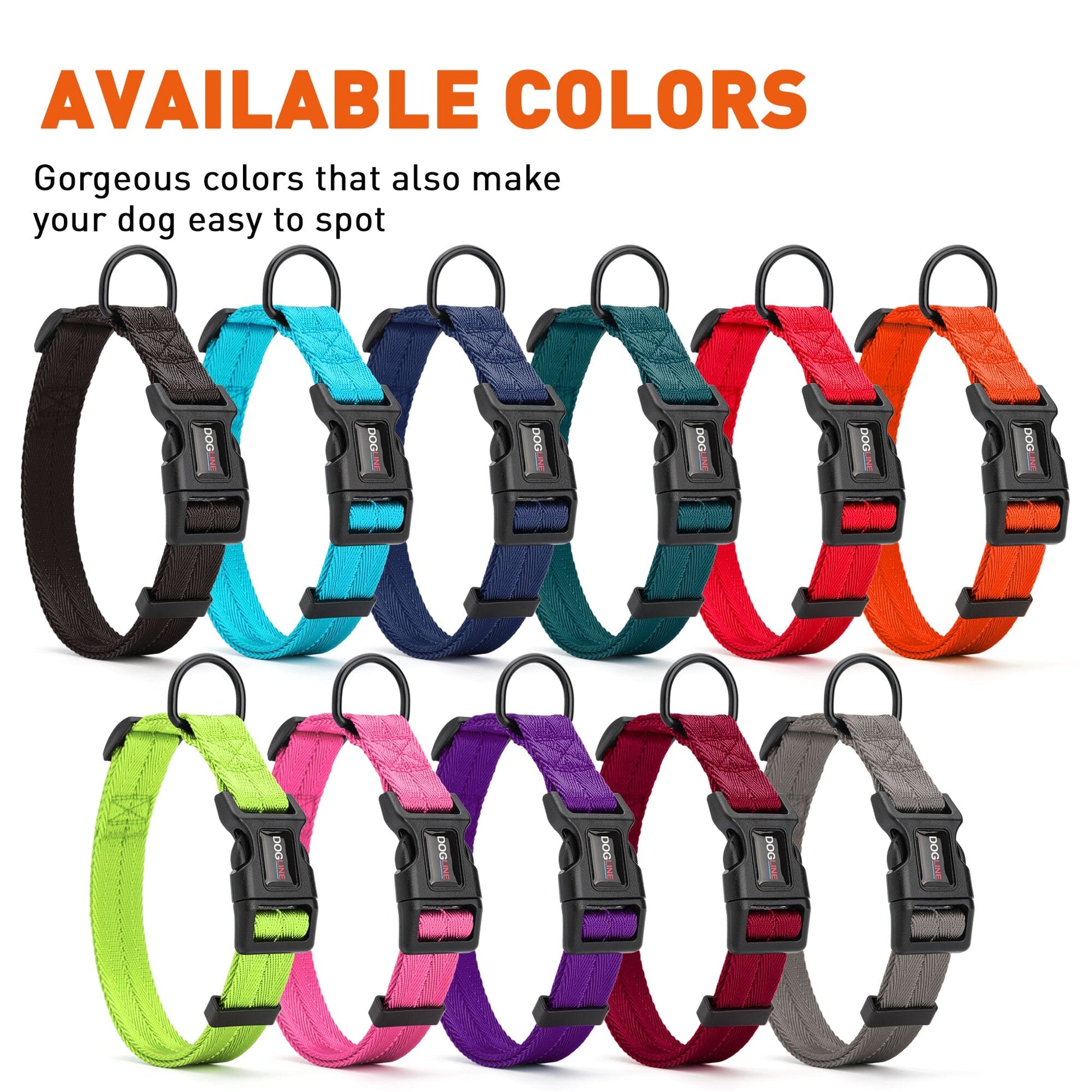 Nylon Flat Dog Collar Dog Collars Dogline