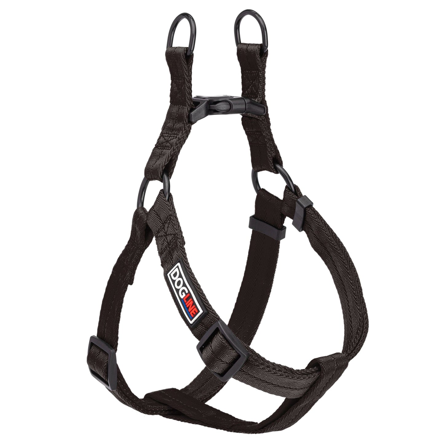 Nylon Flat Step-In Dog Harness Black Dog Harnesses Dogline