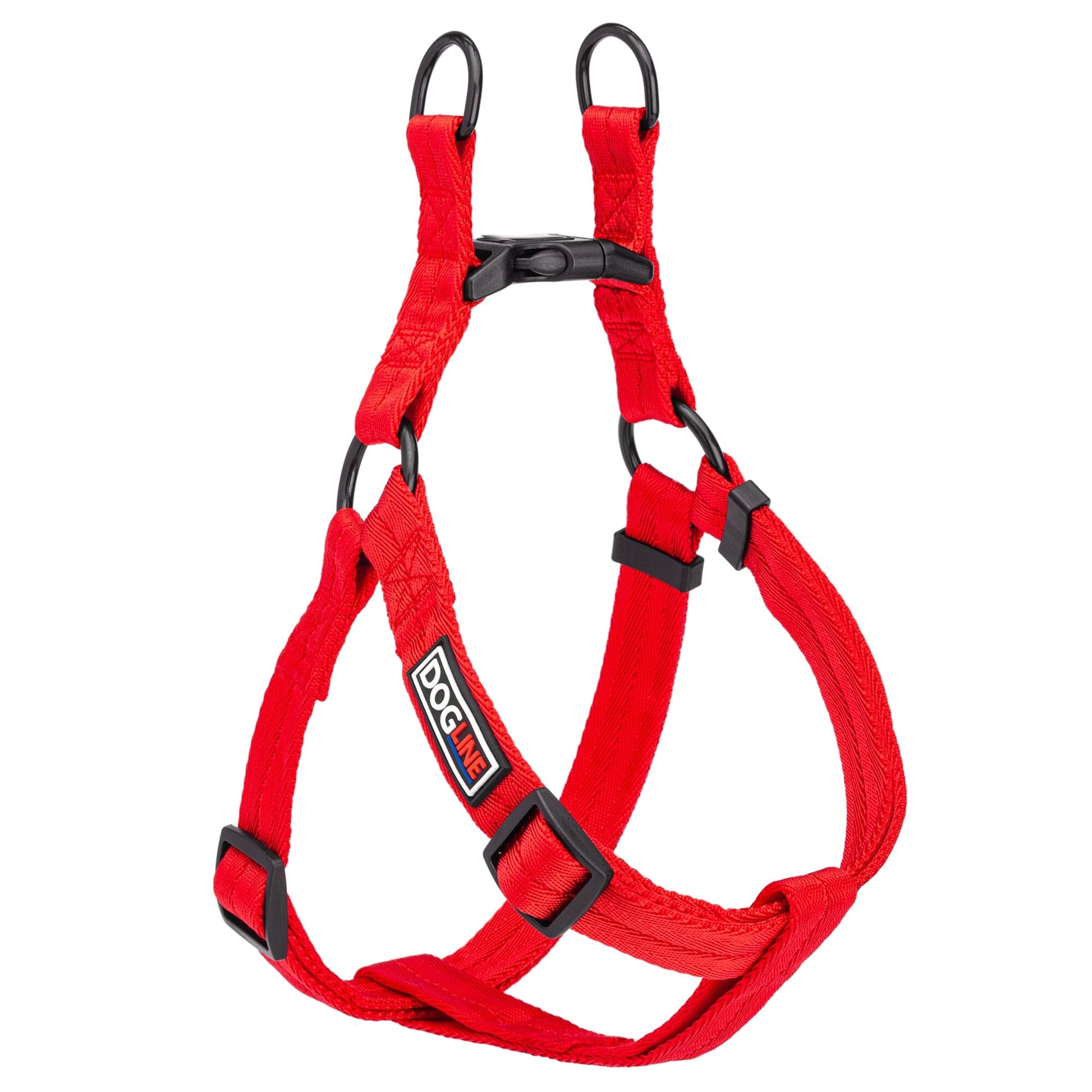 Nylon Flat Step-In Dog Harness Red Dog Harnesses Dogline