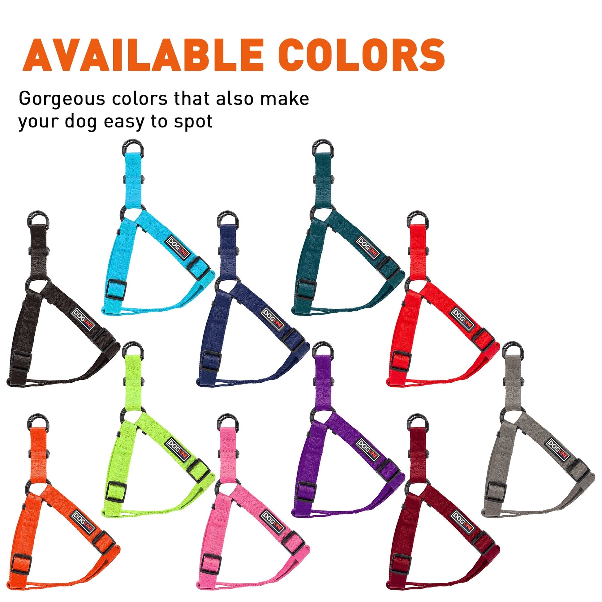 Nylon Flat Step-In Dog Harness Dog Harnesses Dogline