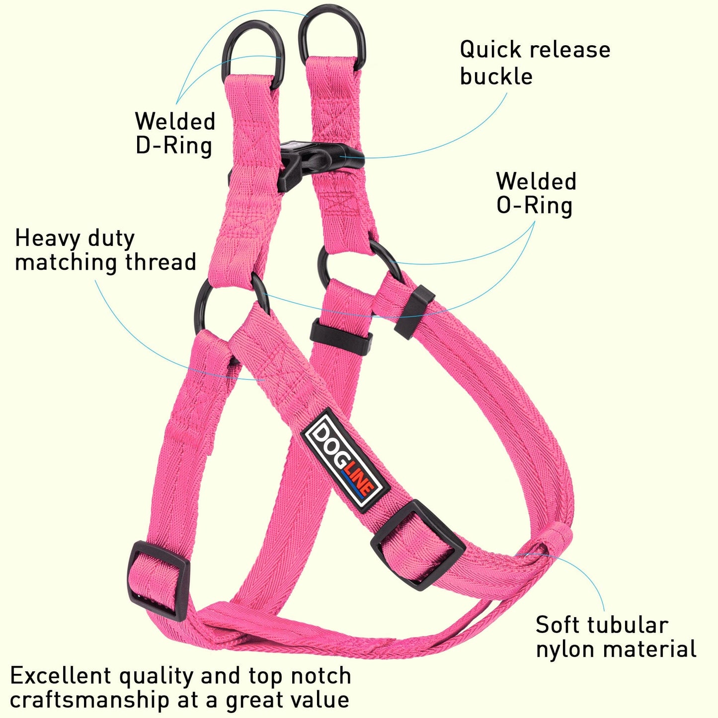Nylon Flat Step-In Dog Harness Dog Harnesses Dogline
