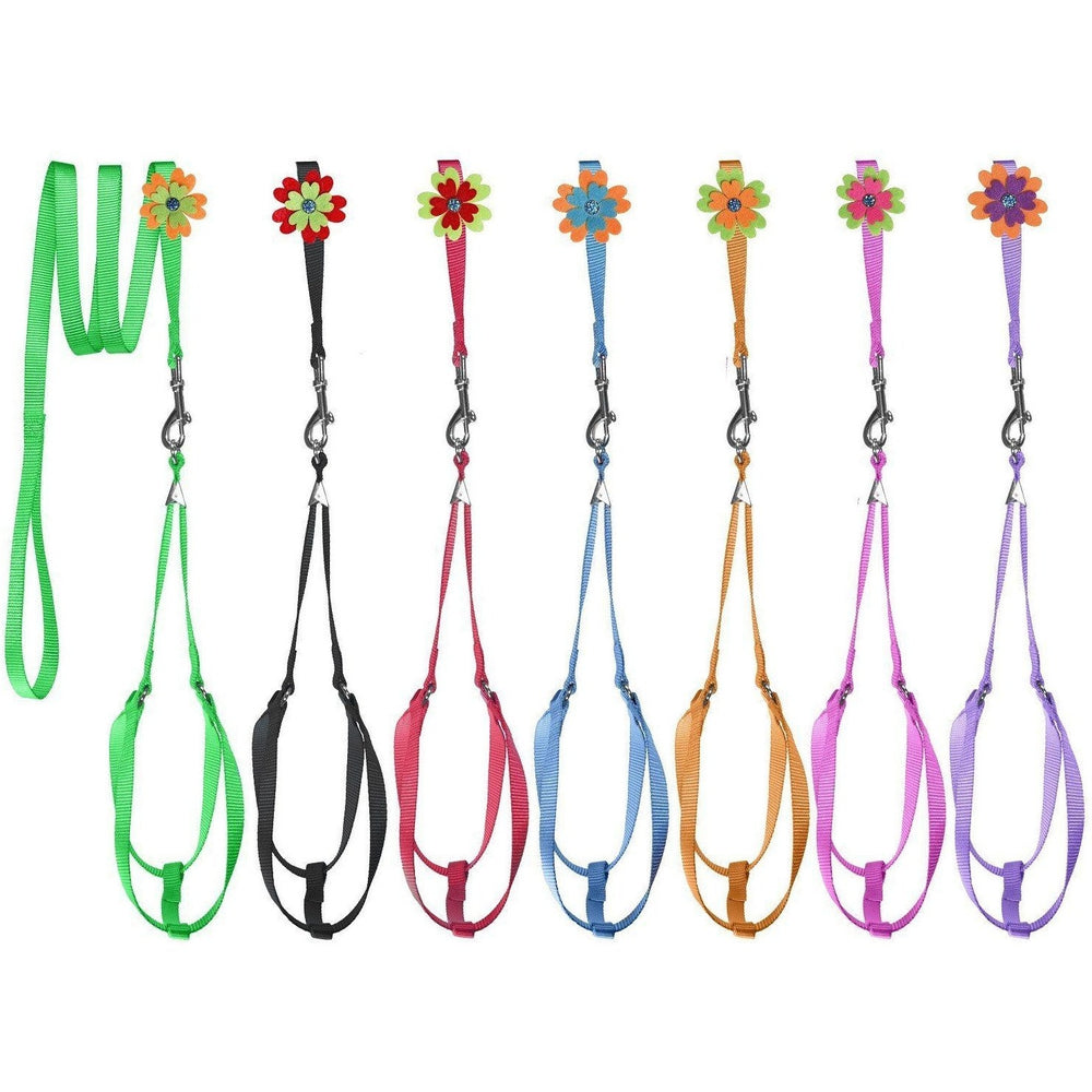 Step-In Nylon Dog Harness + Optional Flower Dog Leash Dog Harnesses Dogline