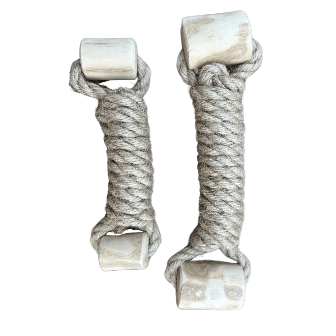 hemp rope + coffee wood toy hemp rope dog pull toys rōmng