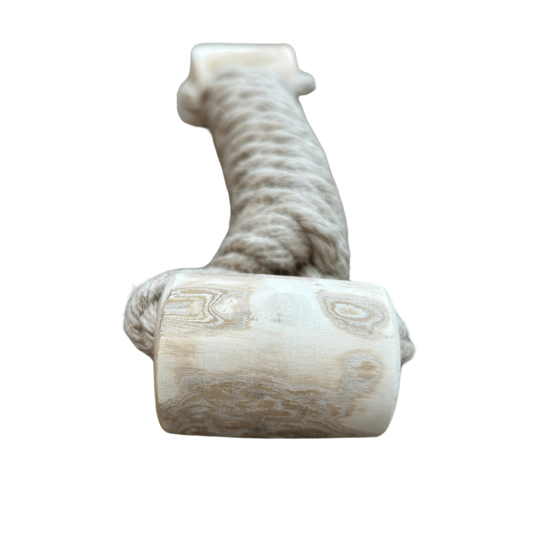 hemp rope + coffee wood toy hemp rope dog pull toys rōmng