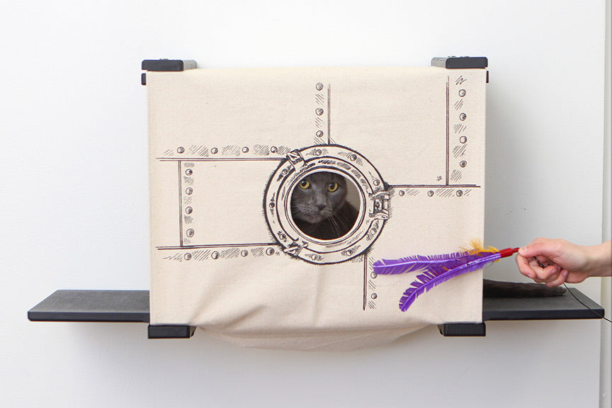 Cat Cubby for Wall - Covered Cat Bed Catastrophic Creations