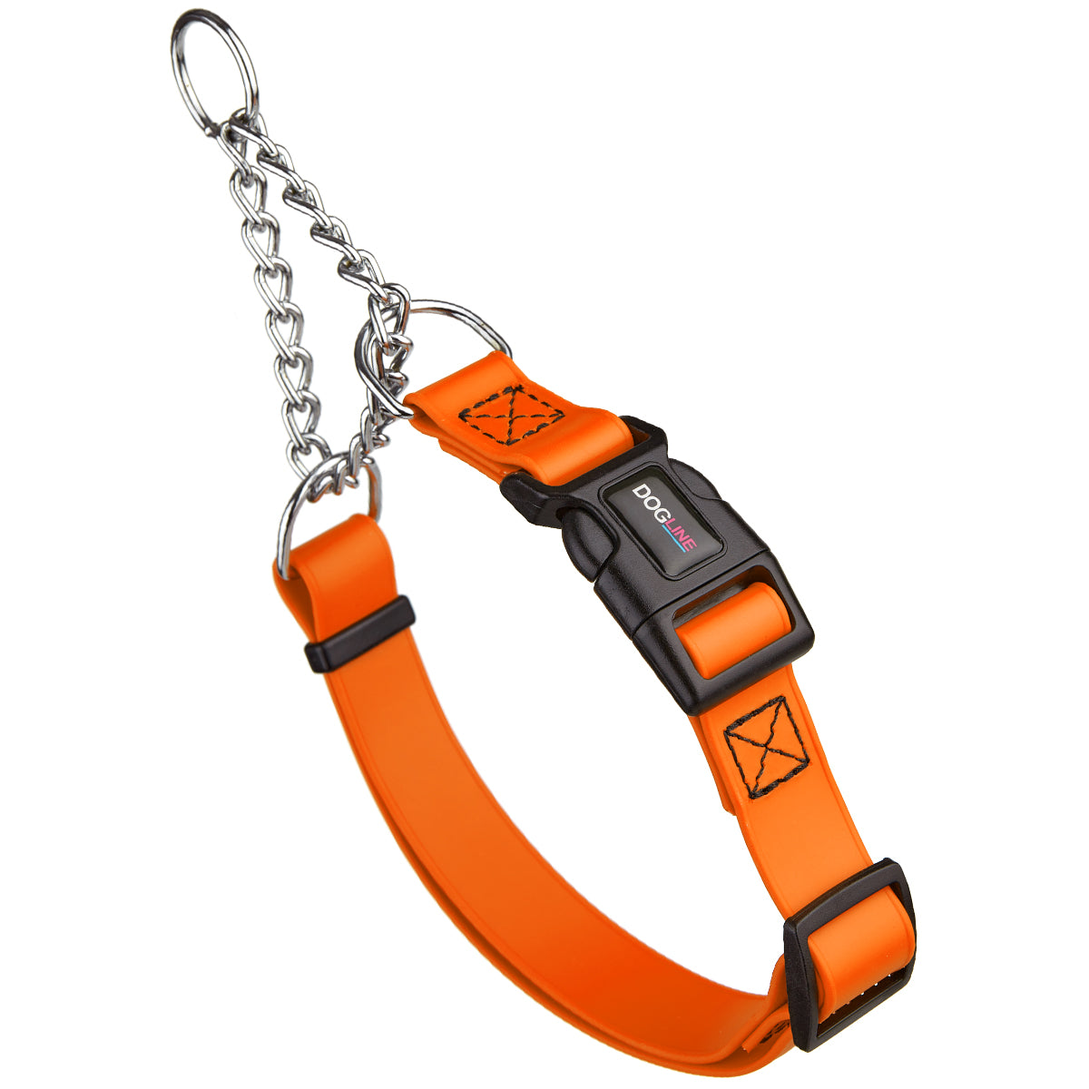 Biothane Adjustable Martingale Collar with Quick Release Buckle Hunter Orange Dog Collars Dogline
