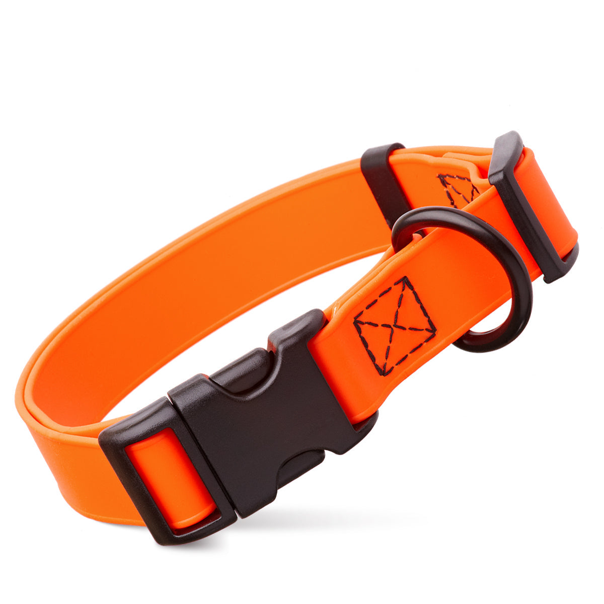Dogline Biothane Waterproof Dog Collar with Quick Release Buckle Hunter Orange Dog Collar Dogline