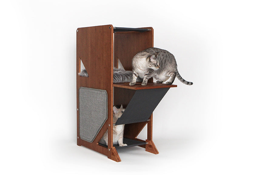 The Overlook - Sturdy - Bamboo Cat Tree Cat Condo Catastrophic Creations