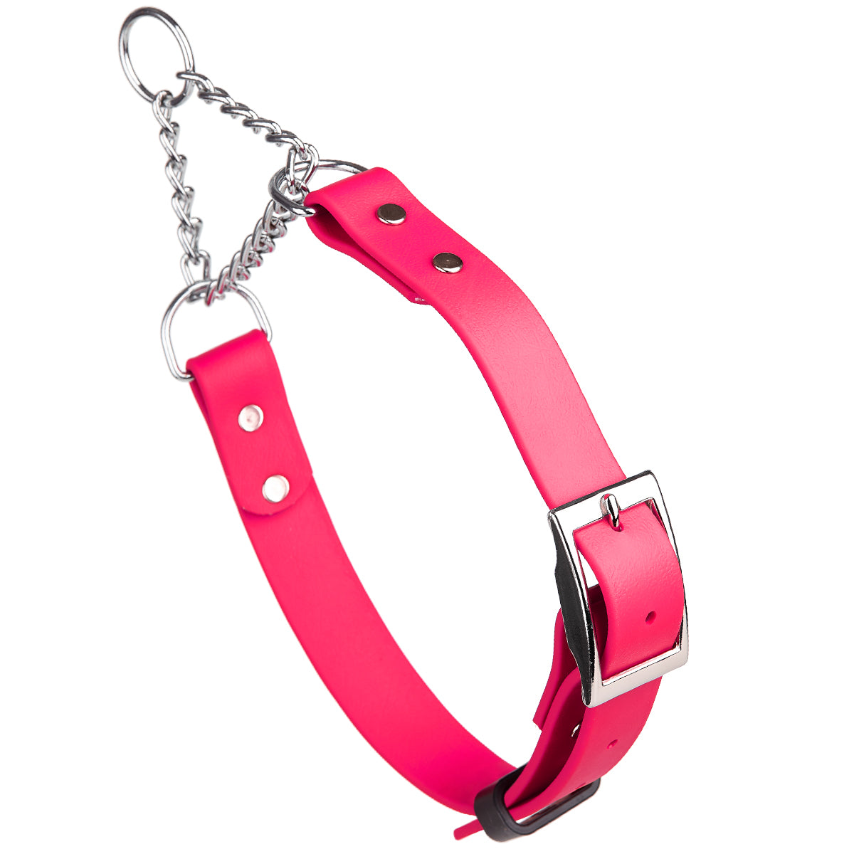 Biothane Adjustable Martingale Collar with Metal Buckle Passionfruit Pink Martingale Dog Collar Dogline