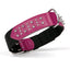 Leather + Nylon Spiked Dog Collar Pink Dog Collar Dogline