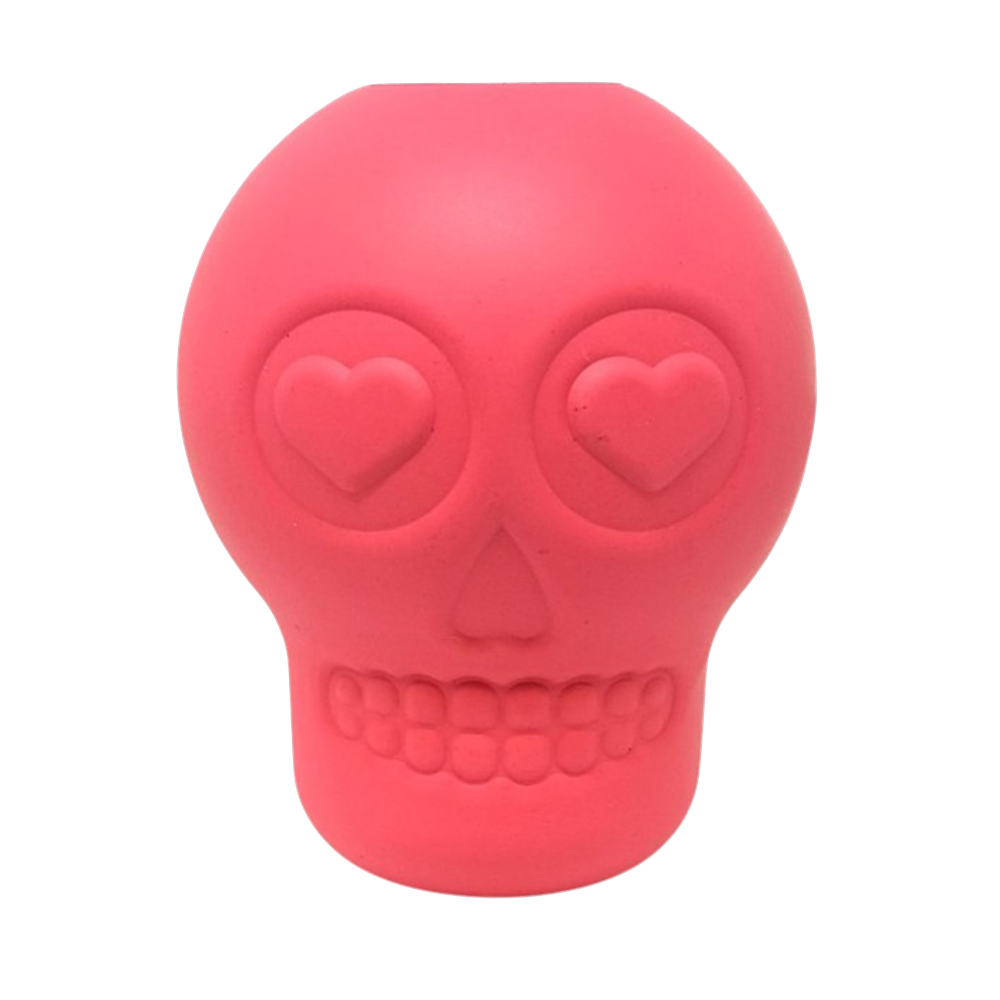 Sugar Skull eDispenser Durable Rubber Chew Toy & Treat Dispenser LARGE PINK SKULL Rubber Dog Toys SodaPup/True Dogs, LLC