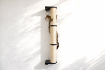 Wall Mounted Cat Climbing Pole - Sisal Onyx Bamboo 3-Tier No Leaf Shelf Cat Scratcher Catastrophic Creations
