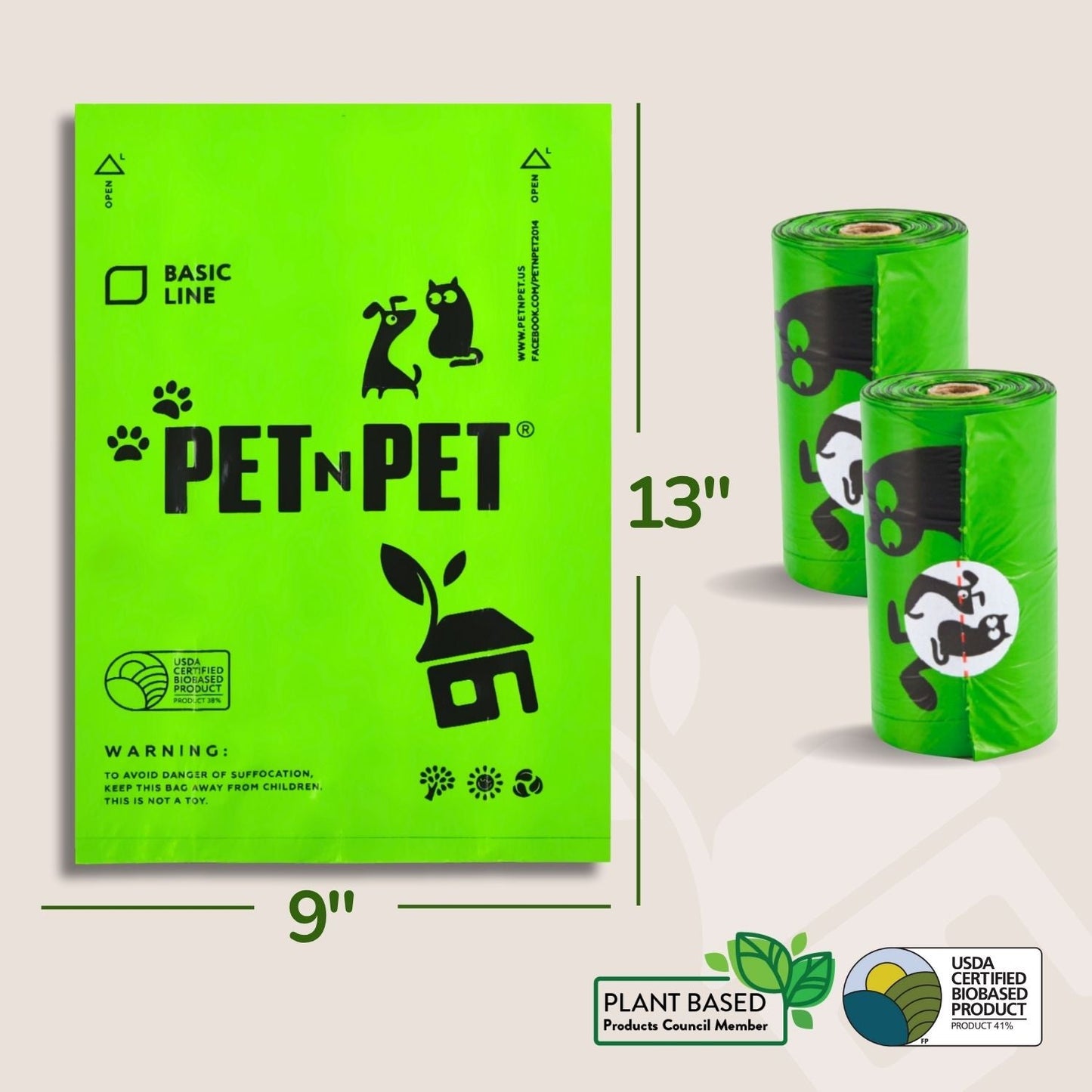 41% Plant-based Poop Bags Poop bags Pet N Pet ®