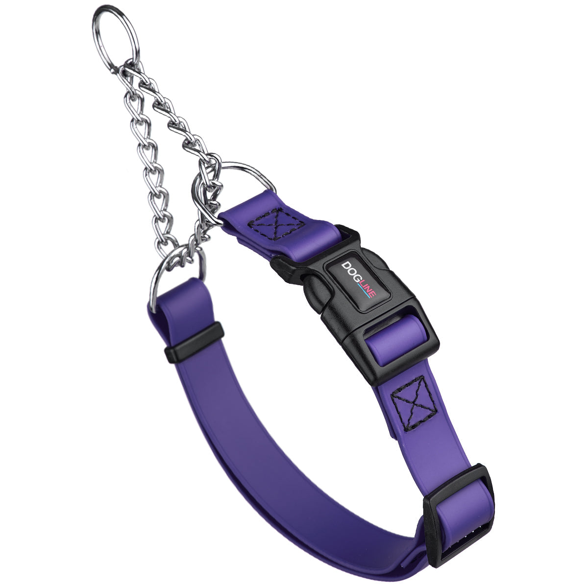 Biothane Adjustable Martingale Collar with Quick Release Buckle Violet Purple Dog Collars Dogline