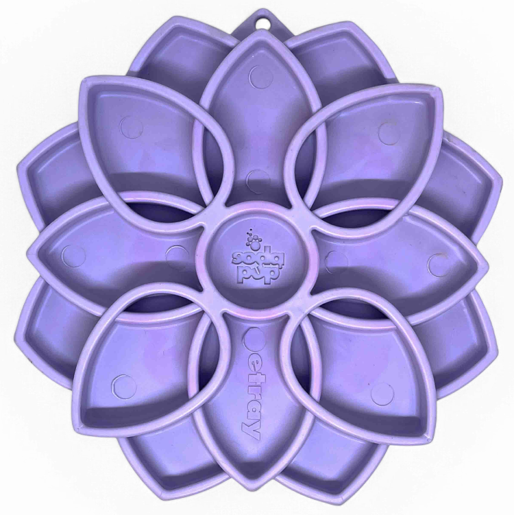 Mandala Softie eTray Shallow Slow Feeder with Suction Cups | USA Made Pastel Purple Mandala Softie ETRAY SodaPup/True Dogs, LLC