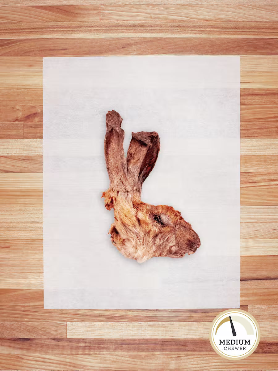Rabbit Chews & Hides (Hairy) Head with Ears Chews Farm Hounds