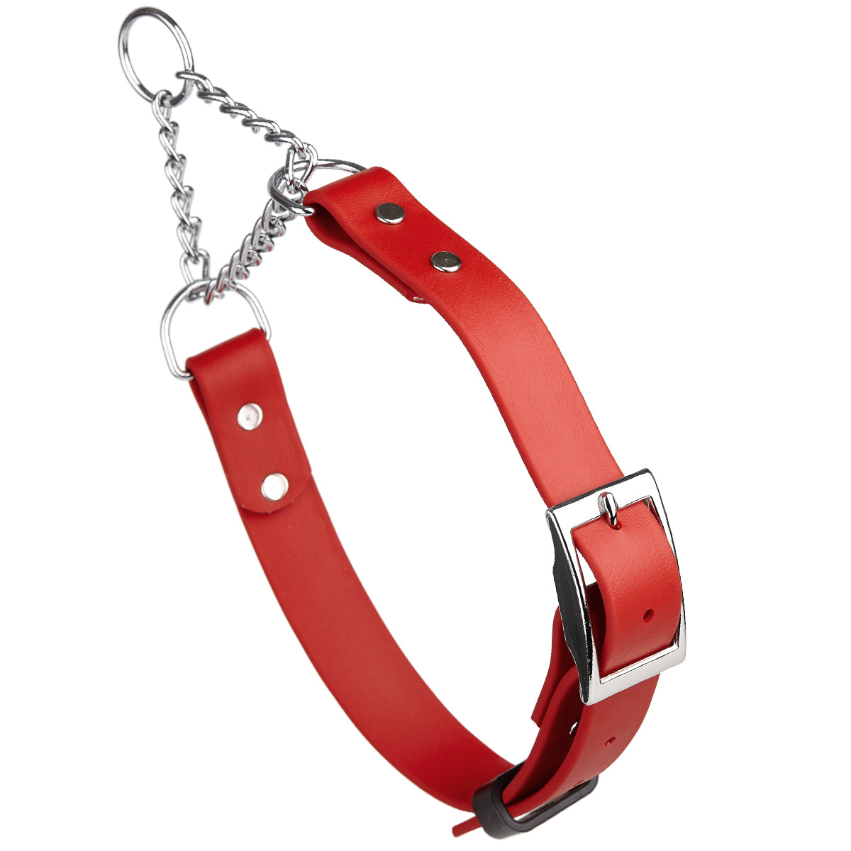 Biothane Adjustable Martingale Collar with Metal Buckle Cherry Red Martingale Dog Collar Dogline