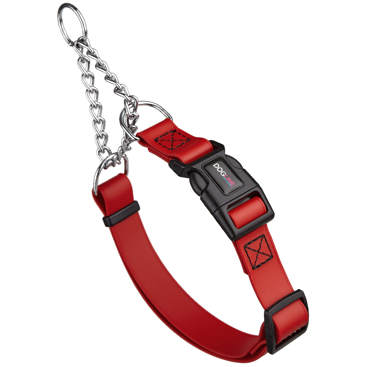 Biothane Adjustable Martingale Collar with Quick Release Buckle Cherry Red Dog Collars Dogline