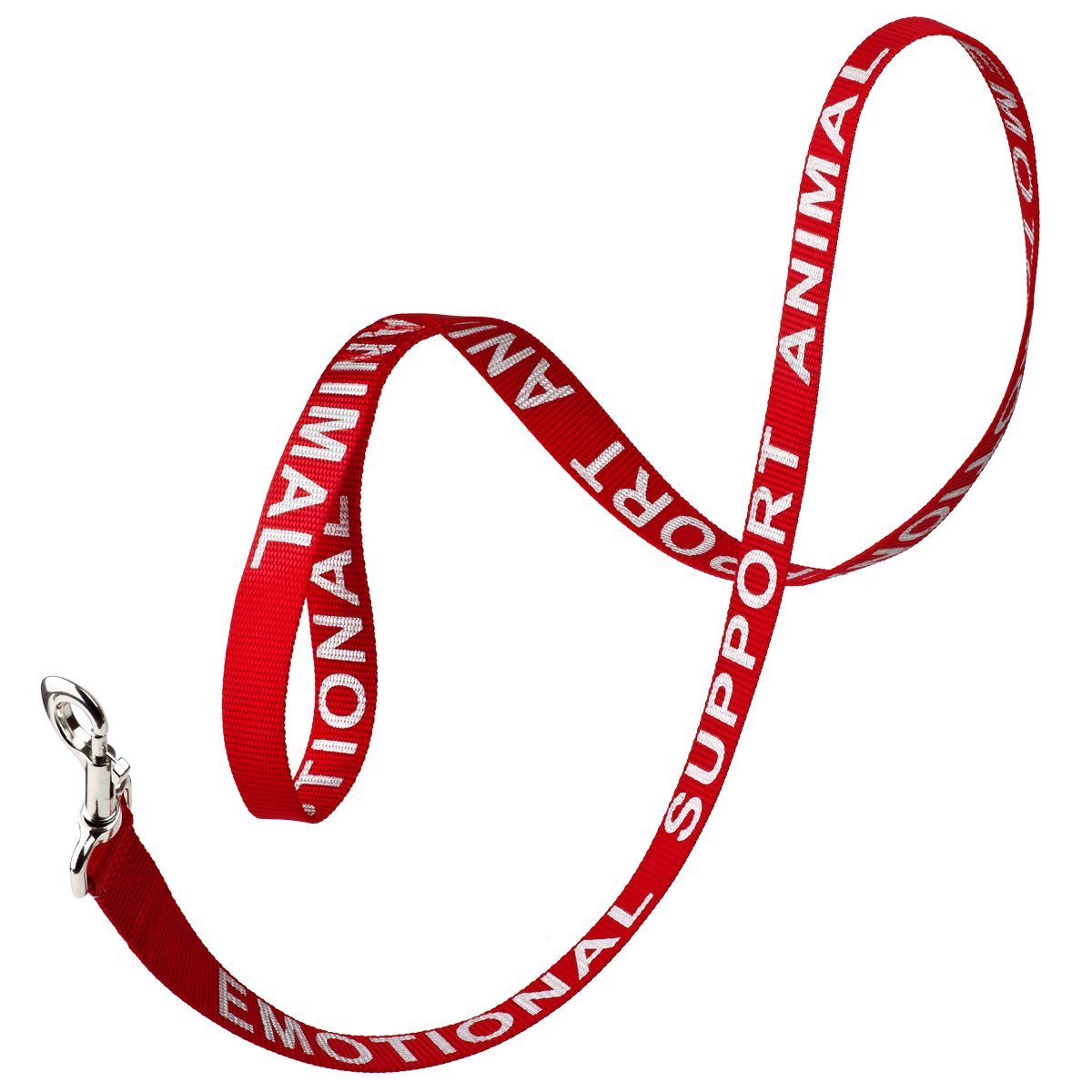 Reflective Nylon Dog Leash Red EMOTIONAL SUPPORT ANIMAL Dog Leashes Dogline