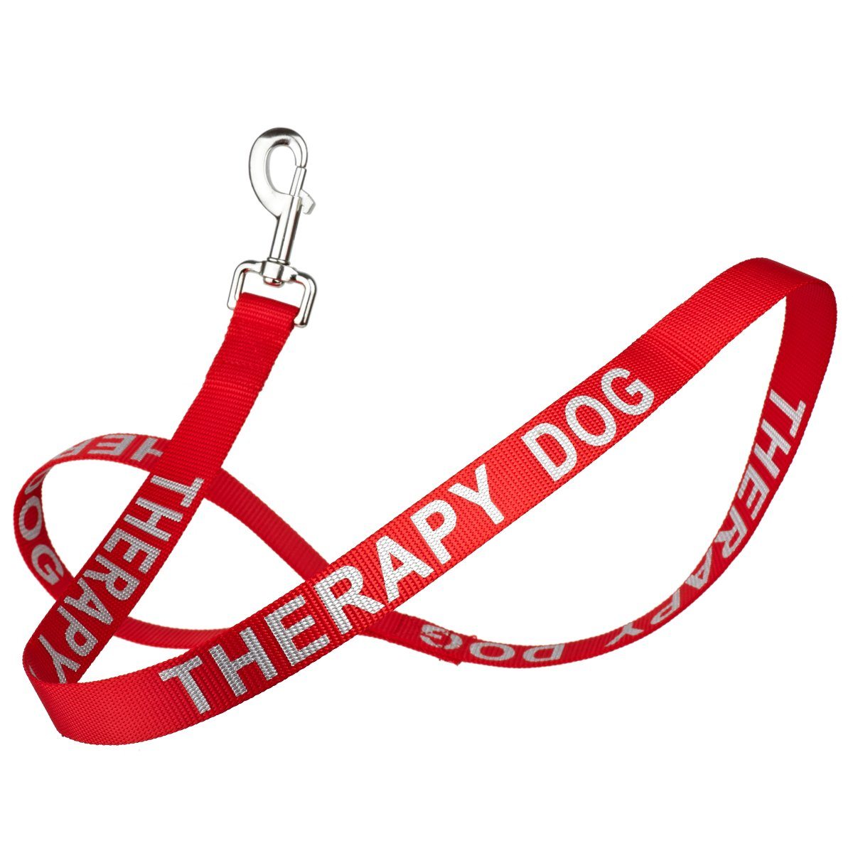 Reflective Nylon Dog Leash Red THERAPY DOG Dog Leashes Dogline