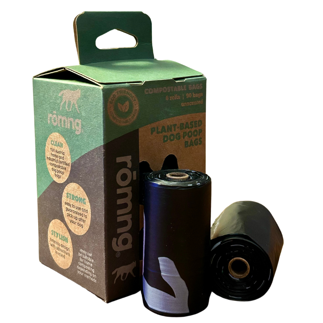 compostable plant-based dog poop bags 90 Compostable Dog Poop Bags rōmng