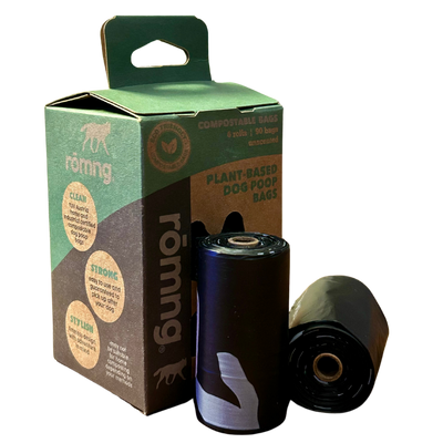 compostable plant-based dog poop bags 90 Compostable Dog Poop Bags rōmng