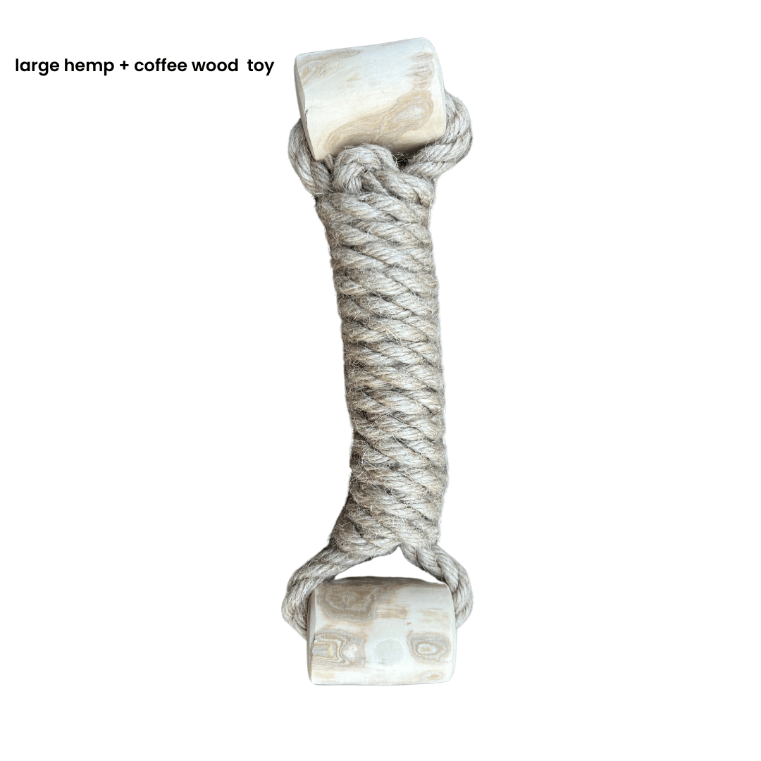 hemp rope + coffee wood toy large hemp rope dog pull toys rōmng