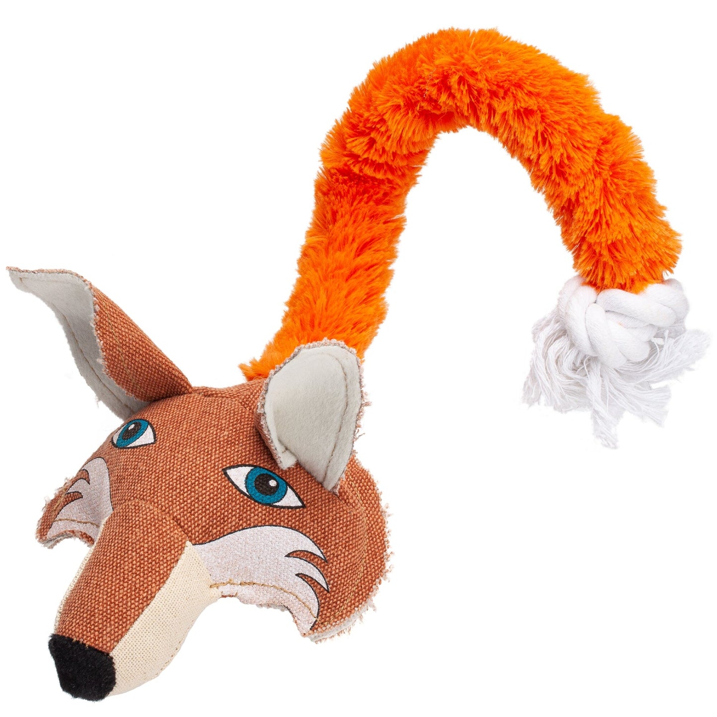 22" Safari Fox Animal Toy with Embedded Ball & Rope Dog Toys Dogline