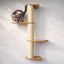 Wall Mounted Cat Climbing Pole - Sisal Natural Bamboo 3-Tier Leaf Shelf No Cork Pad Cat Scratcher Catastrophic Creations
