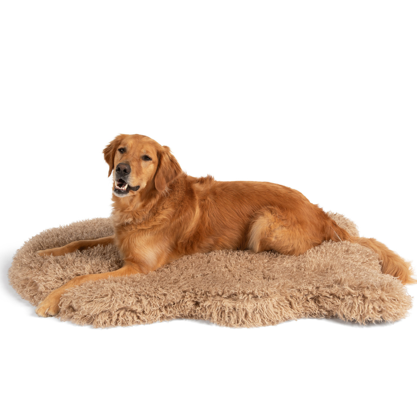 PupRug® Luxe Faux Fur Orthopedic Dog Bed - Plush Sheep Tan Dog Beds Paw