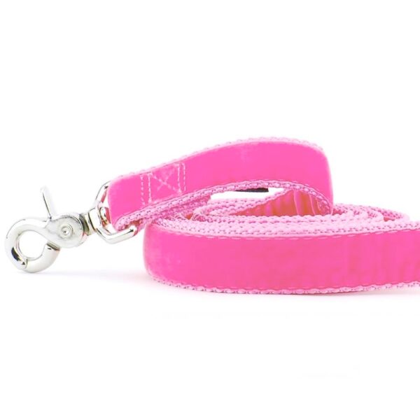 Shocking Pink Velvet Dog Leash 2 Hounds Design