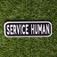 Service Human 2x6 Patch Iron On Black & White Patch K9 Sport Sack