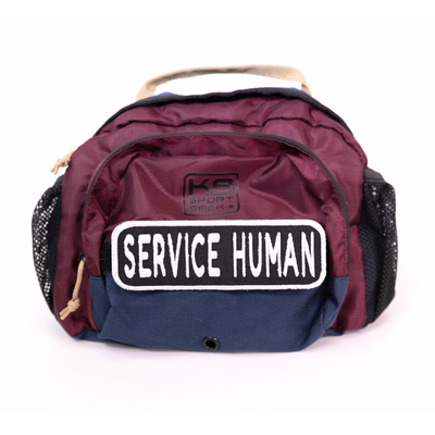 Service Human 2x6 Patch Hook & Loop Black & White Patch K9 Sport Sack