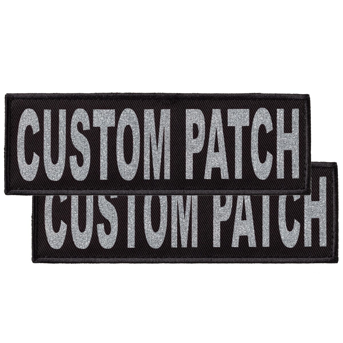Personalized Removable Patches (Set of 2) Silver Glitter Dog Harnesses Dogline