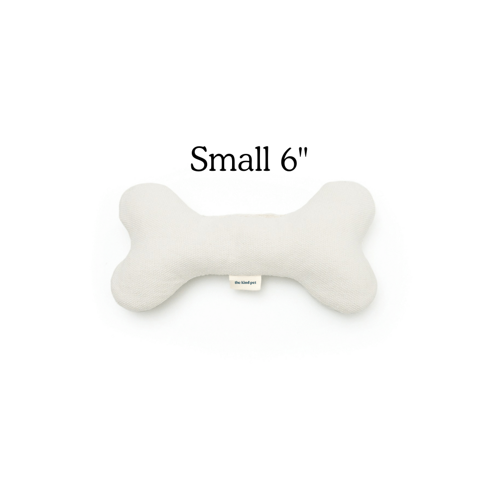 Boba & Vespa Plush Hemp Dog Bone Toy for Gentle Chewers | Soft & Squeaker Free Small (6") Dog Bones The Kind Pet