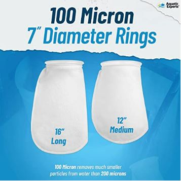 Aquatic Experts 7" Ring Aquarium Filter Sock 100 Micron for Saltwater & Reef Aquariums Aquatic Experts
