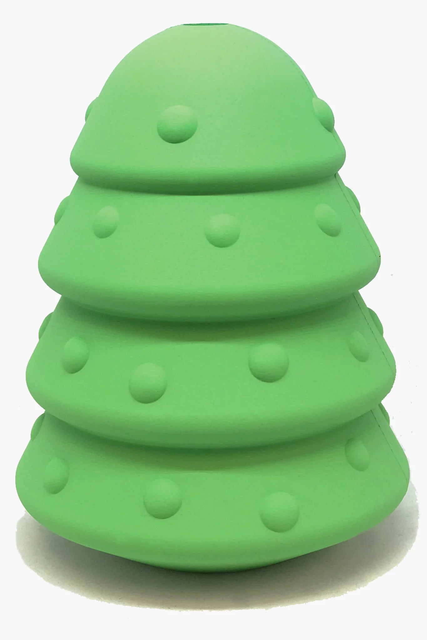 Image of a rubber green christmas tree treat dispenser