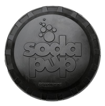 Magnum Bottle Top Flyer Ultra Durable Rubber Retrieving Frisbee - Large - Black Large Flyer (9.75" Diameter) Rubber Dog Toys SodaPup/True Dogs, LLC